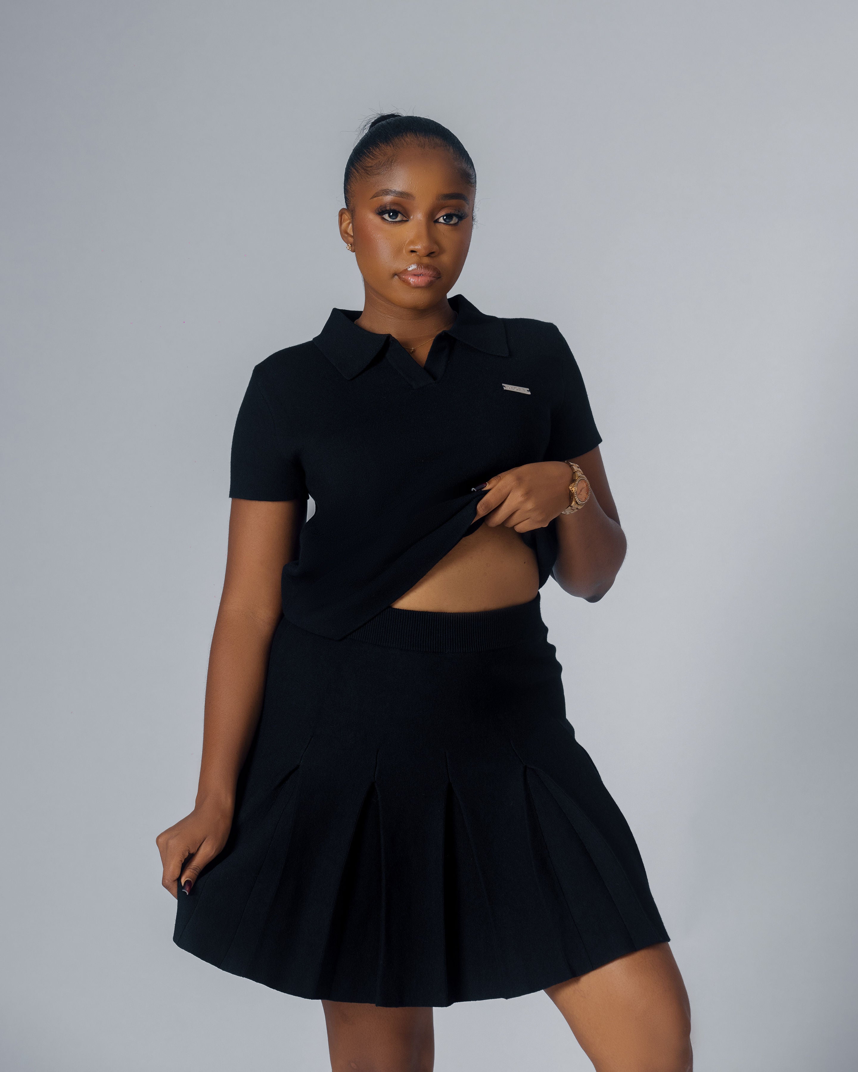 The Sloft Pleat Lounge Set (Midnight Noir)